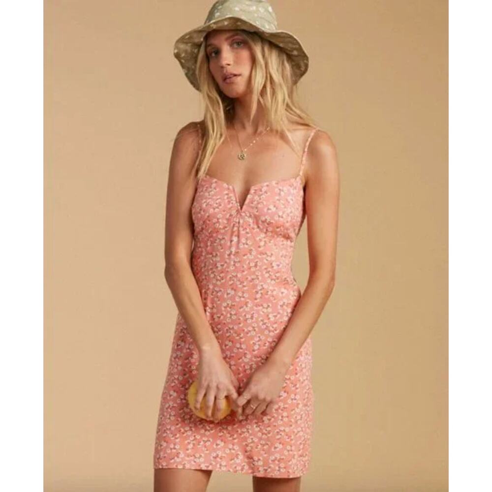 Billabong x Salty Blonde Just Because Woven Mini Dress, size S